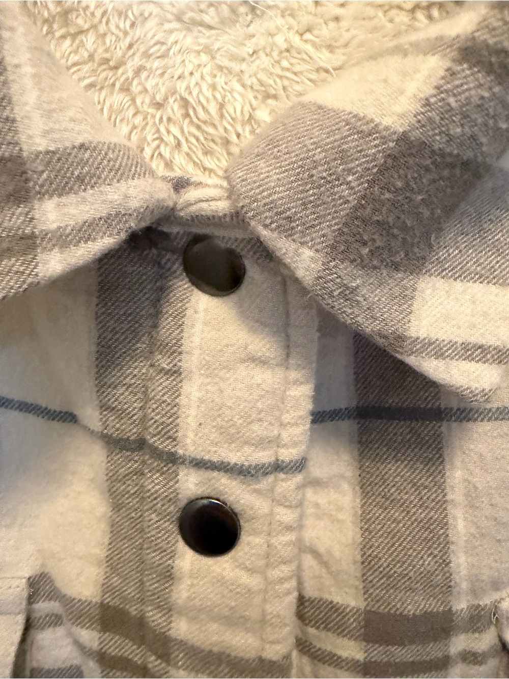 Lucky Brand Beige and Taupe Plaid Sherpa-Lined Jacket - Picture 4 of 6